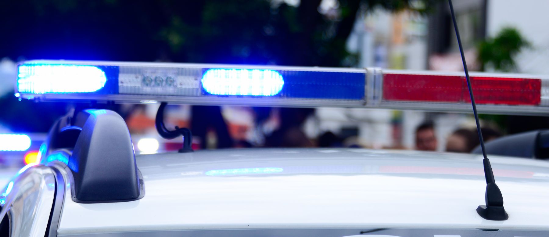 Emergency light bar on a patrol vehicle at a training exercise